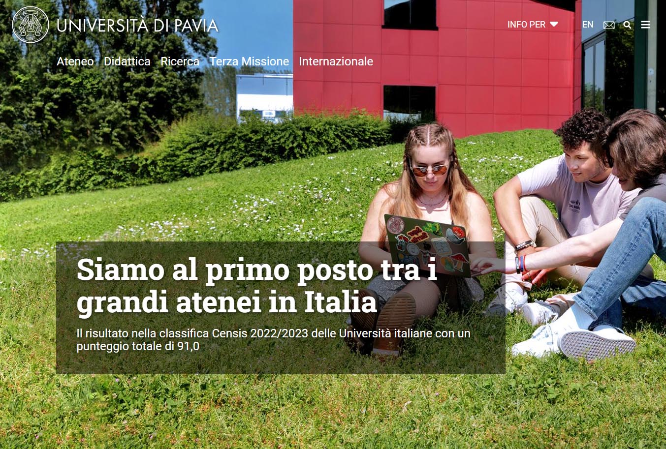 ONLINE IL NUOVO PORTALE DELL’UNIVERSità di PAVIA