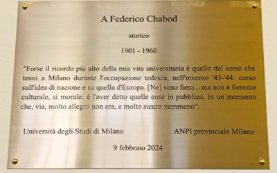 Alla Statale di Milano una targa per ricordare Federico Chabod, storico e partigiano